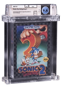 1992 Sega Genesis (USA) "Sonic the Hedgehog 2" Clamshell RTB Seal (Late Production) Sealed Video Game - WATA 9.6/A++